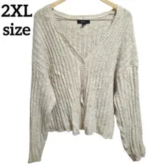 FOREVER 21 【2XL】 Vネック ニット カーディガン 春物 春服のサムネイル