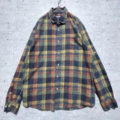 j42 G.H.Bass&Co. マルチカラー チェック柄 BDシャツ レトロ