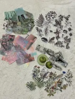 フレークシール マステ素材 ピンク グリーン