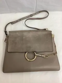 U-2638】Chloe ショルダーバッグ グレージュ クロエ フェイ 美品 