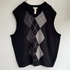 DOCKERS ニットベスト アクリルニット 古着 ヴィンテージ ドッカーズ 黒