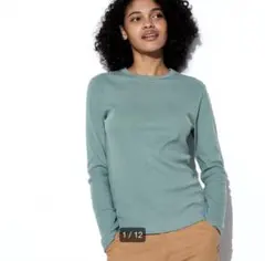 UNIQLO ユニクロ ソフトリブクルーネックT 長袖 XL WOMAN