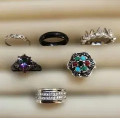 9〜13号 ビンテージデザインリング6点まとめ売り