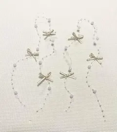 【24時間以内発送】パールガーランド２本SET(ゴールドリボン付)⭐︎ヘアメ