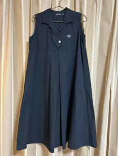 Fred Perry ノースリーブシャツワンピース ネイビー