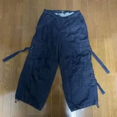 古着　デニム　バギーカーゴパンツ