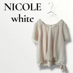 NICOLE white ニコルホワイト　半袖ブラウス　オレンジシャーベット　Mのサムネイル