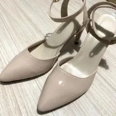 パンプス エナメル ピンク ベージュ