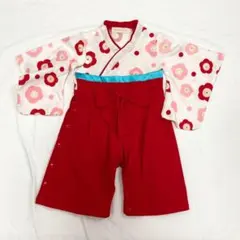 花柄着物風ロンパース　袴ロンパース　七五三　冠婚葬祭　ひな祭り　お正月