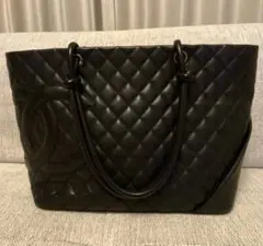 シャネル CHANEL ラージトートバッグ カンボンライン 黒