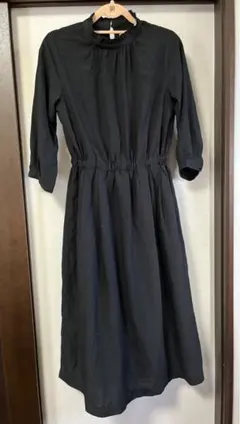 grove ブラックロングワンピース 七分袖