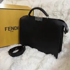 FENDI ビジネスバッグ ブラック Fendi Zucca Zucchino Monogram Canvas Briefcase Laptop Business Bag