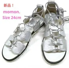 【最終値下げ】★新品　momon. モモン　レースアップ　フラット　サンダルのサムネイル