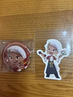 ツイステ　カリム　グリヒル缶バッジ　ステッカーセット