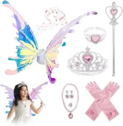 妖精の羽 透ける 光る コスプレ 組み立て LEDライト付き ハロウィン