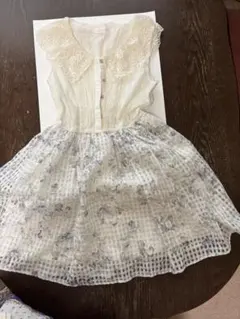 LIZ LISA 子供服ノースリーブワンピース 花柄 ギンガムチェックのサムネイル