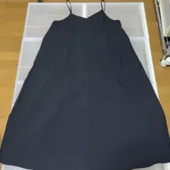 【本日限定価格】無印良品 乾きやすい ブロードキャミソールワンピース 黒 XL