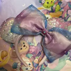 香港ディズニー開園20周年記念 ミニーマウスラインストーンレインボーカチューシャ