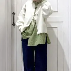 studio CLIP玄長なおこさんコラボ　家事らくらく洗える軽ニット　キナリ