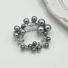 BC085-a ブローチ コサージュ パールデザイン おしゃれ フォーマル