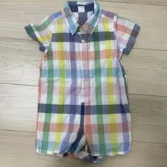 カラフルチェックロンパース 95cm以下