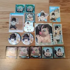 鬼滅の刃　嘴平伊之助　缶バッジ　ネームバッジ　カード　シール　まとめ売り