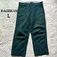 【レイジブルー】メンズ クロップドパンツ L 緑 グリーン 古着 チノパンのサムネイル