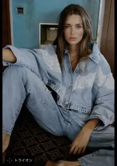 完売品 ZARA Z1975 レース デニムショートジャケット Gジャン M-L