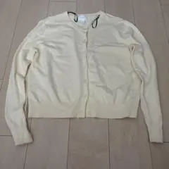 H&M クルーネック 長袖カーディガン バターイエロー Lサイズのサムネイル