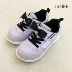 ムーンスター　キッズ　子供　スニーカー　靴　紫　パープル　リボン　16