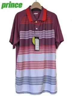 prince ストライプポロシャツ M テニス バドミントン ゲームシャツ
