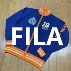 FILA　フィラ　ニットジャケット　ブルゾン　M リブライン　ロゴ刺繍