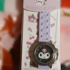 クロミ時計美品お買い得、文字盤黒、ベルトラベンダー色、可愛いのサムネイル