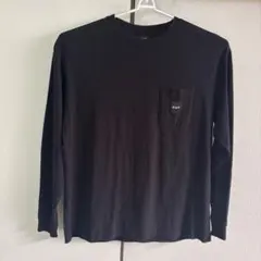 BOX LOGO POCKET TEE / HUF ロングTシャツ ブラック