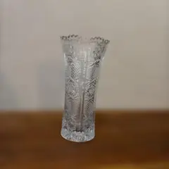 クリスタルガラス 花瓶 フラワーベース カットガラス