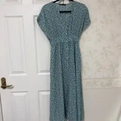 ZARA フラワープリント 半袖 ロングワンピース