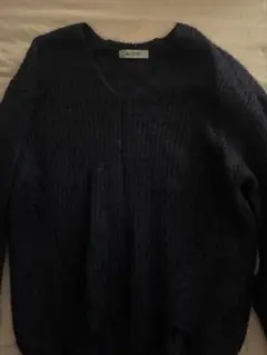 nano・universe ダークブルー ニット長袖