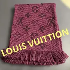 美品ルイヴィトン ウール シルク モノグラム ロゴマニア エシャルプ マフラー
