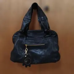 美品 SEE BY CHLOE ブラックシープスキンレザーハンドバッグ