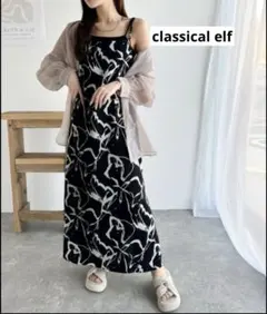 classical Elf キャミワンピース　ブラック模様系　M sizeのサムネイル