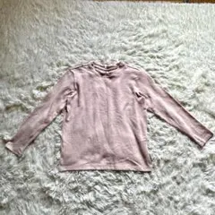 【淡色女子】ユニクロ KIDS 140 長袖 カットソー ピンク シンプル可愛い