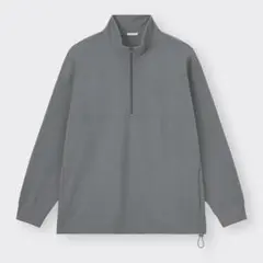 GU ヘビーウェイトオーバーサイズハーフジッププルオーバーT