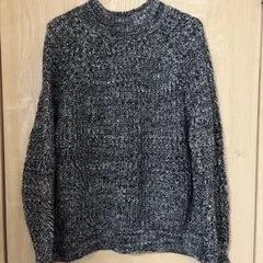 Lサイズ 黒白混合ニットセーター