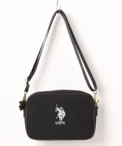 ⁠【美品】U.S. POLO ASSN. ショルダーバッグ ブラック ロゴ刺繍⁠のサムネイル