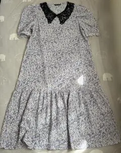 花柄 紫 ロングワンピース 夏服 半袖 SHEIN