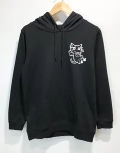 鏡音レン＆96猫 コラボ スウェット プルオーバー パーカー ブラック L