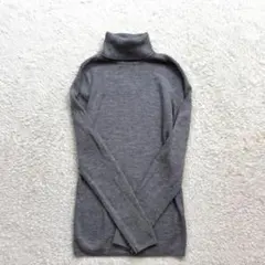 ☆無印良品【XL】グレー タートルネックニット ウール100％ 秋冬