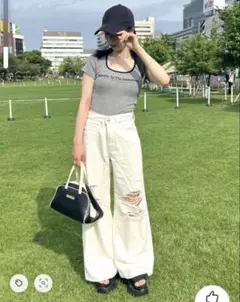 ミニT グレー トップス 半袖