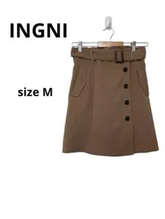イング　INGNI ミニスカート　台形　ブラウン　サイズM ベルト付きのサムネイル