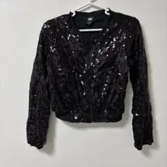 【M】H&M スパンコール　ショートジャンパー